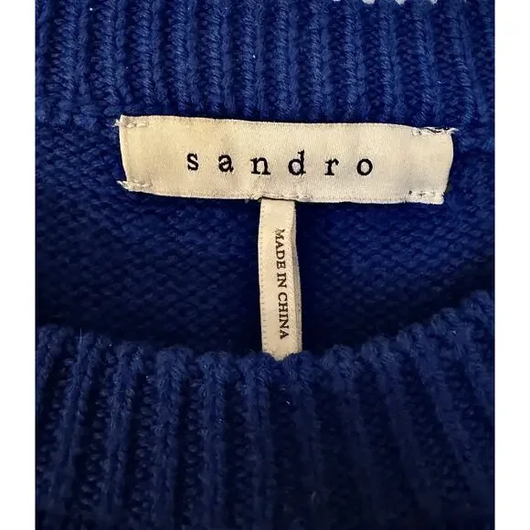 Sandro Fine Knit Royal Blue Sweater
